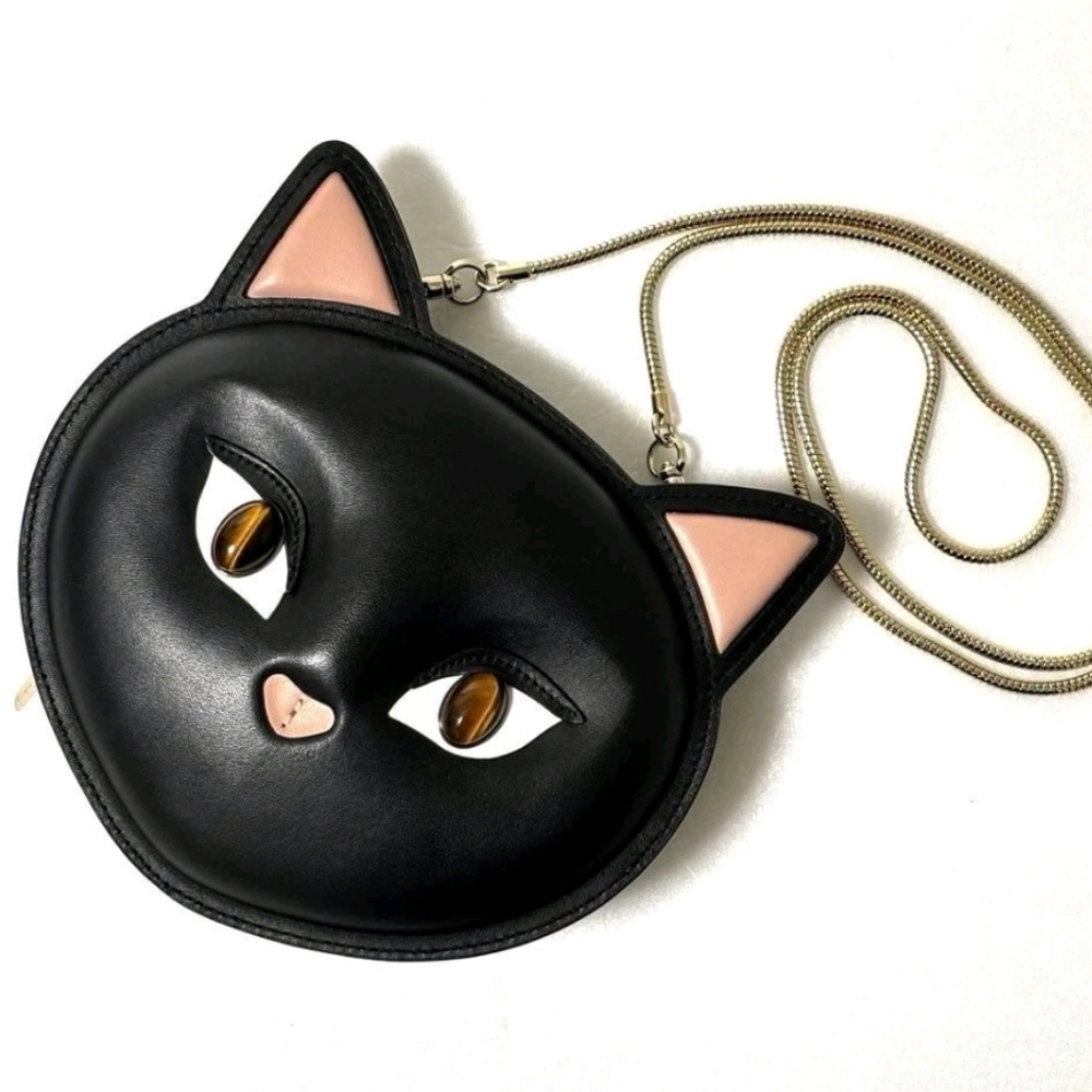 Kate Spade New York Meow Cat Black Crossbody Bag Rare Used - Picture 1 of 6